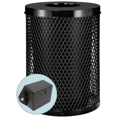 Global Industrial Round Smart Trash Can, Black, Steel, 23-1/2 in 261924BKT